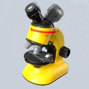 Microscopio para niños, Kit de ciencia para principiantes, gran aumento, 100-1200X, con tallo de luz, juguete con toboganes de plástico - Product Image 3