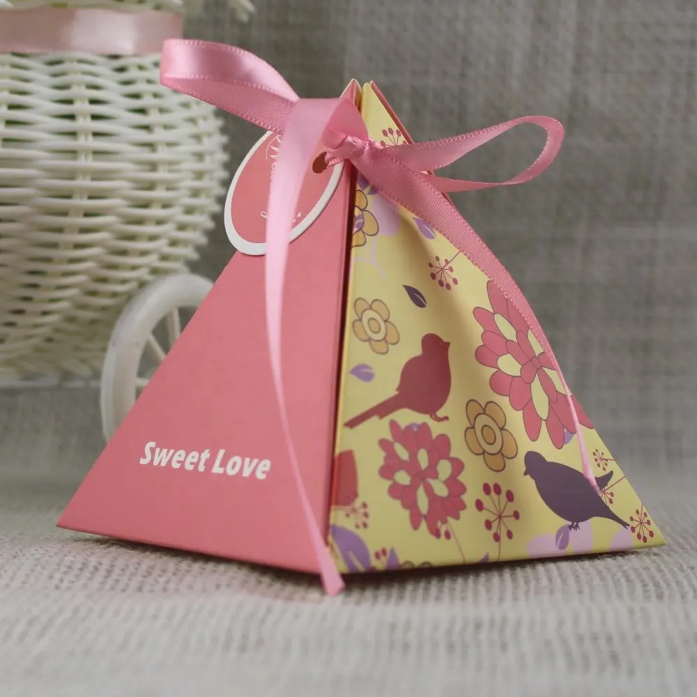 Boîte à bonbons en forme de Triangle, boîte à bonbons créative pour mariage, 2020 couleurs divers