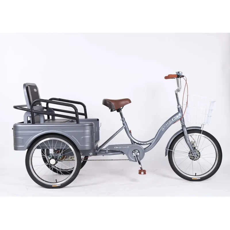 factory custom 20 inch fold seat manpower two seat adult tricycle