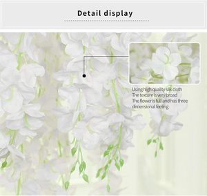 2024 Newlywed Silk Artificial Wisteria Flower Hanging <strong>Vine</strong> Flower Artificial <strong>Vine</strong> for Party Home Garden Outfit