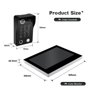 Intercomunicador de timbre de video a prueba de agua de 7 pulgadas con cámara Teléfono de puerta con cable de metal y monitor para diferentes casas - Product Image 4