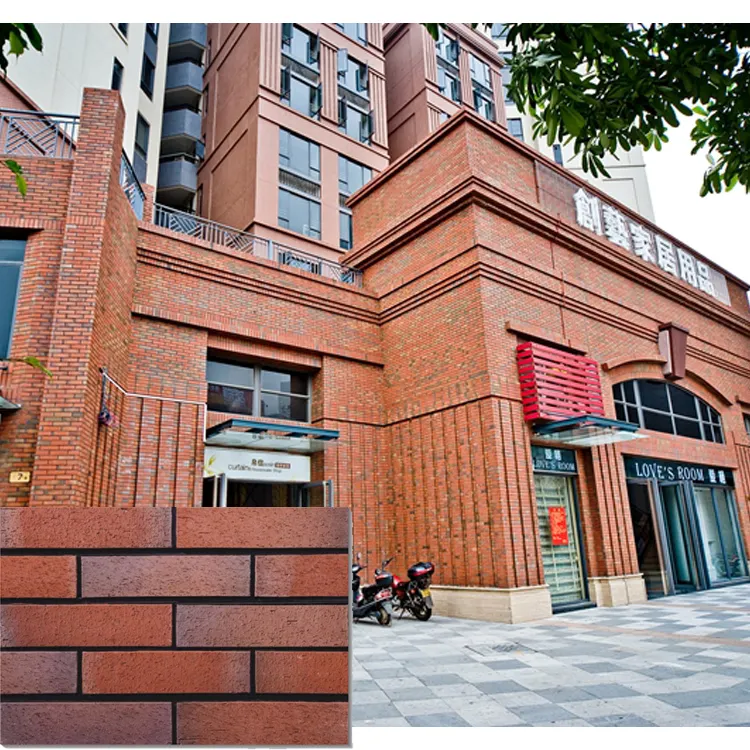 thermal insulation low price decorative tile exterior red clay brick wall tile veneer clay brick exterior in dubai