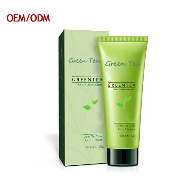 Limpiador facial de limpieza profunda, limpieza facial de aceite purificador, espuma de ácido glicólico, té verde natural, muestra gratis
