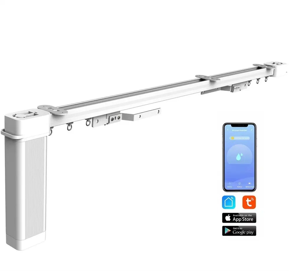 مسار ستائر كهربائية من كي كيو مع محرك ستائر تويا الذكي wifi KA80A-Tuya متوافق مع تحكم ستائر جوجل هوم
