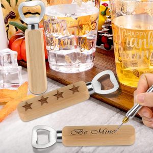 Xuyên biên giới nóng bán bia mở chai Món quà sáng tạo bằng thép không gỉ mở chai tùy chỉnh bằng gỗ mở chai với logo - Product Image 6