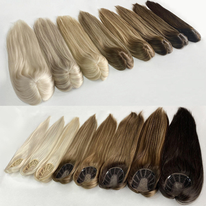 Haiyi fabrika Salon kalite ipek üst taban Topper saç simüle derisi ile 4*4 5*5 3*5 boyutu Topper İnsan saç uzatma - Product Image 1