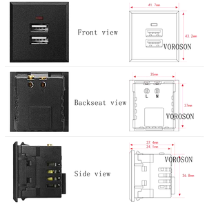 双USB交流电源插座嵌入式双USB桌面插座DC充电电源面板模块插座5V 2.1A - Product Image 6