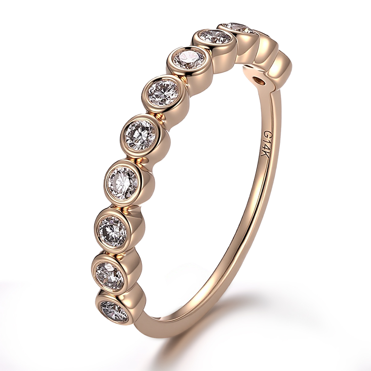 14K solid gold lab diamond ring
