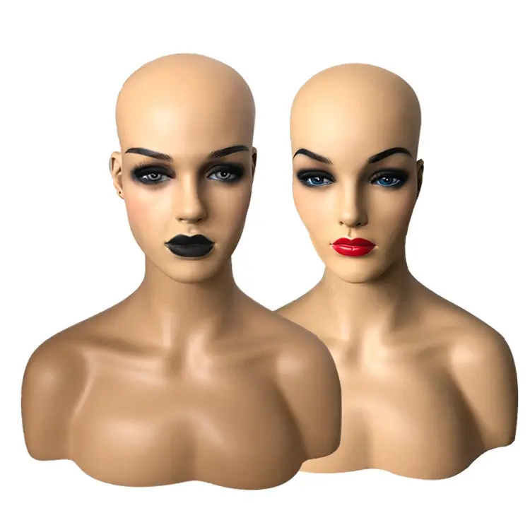 Индивидуальный макияж женский манекен голова с плечами для парика дисплей Афро-американский