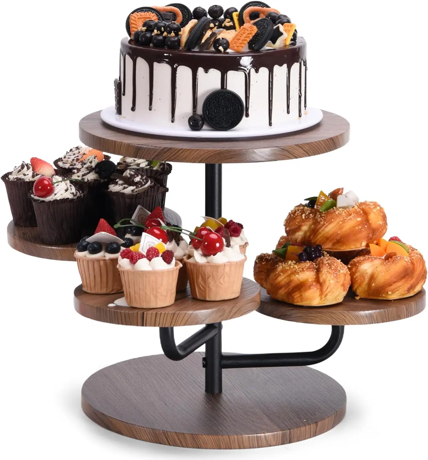 4 Tier Cupcake Stand Houten Cupcake Houder Stand - Cake En Cupcake Stand Rustiek