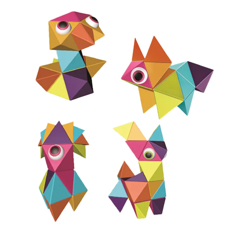 Nouveauté construction animal magique triangle magnétique blocs de construction jouet pour enfants