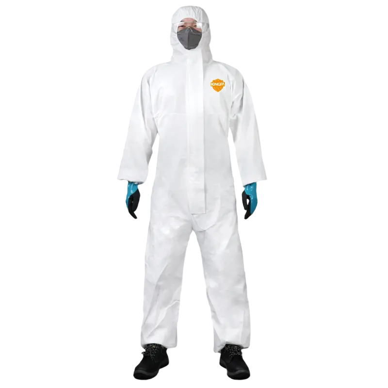 Yükseltilmiş toz geçirmez Anti statik dayanıklı emniyet giyim Anti zararlı parçacıklar nefes koruyucu tulum