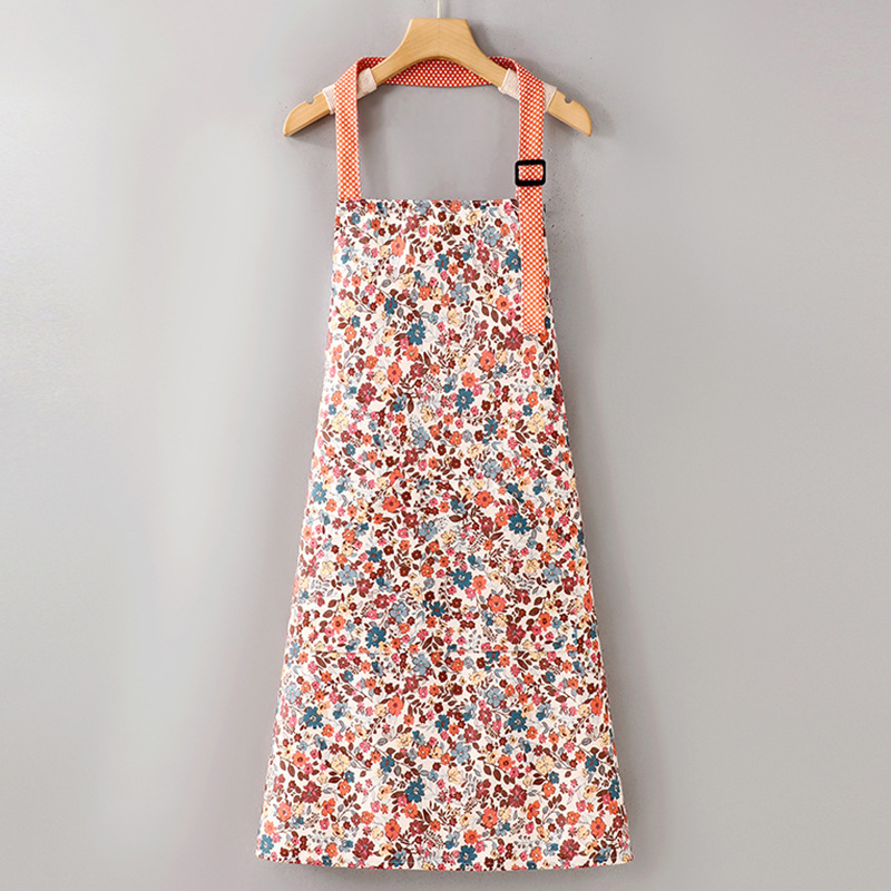 OrangeLZ648Halter floral de algodón slub