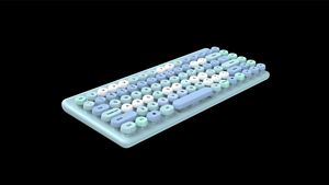 Lipstick Color 86 Keys Retro Round <strong>Wireless</strong> <strong>Keyboard</strong> and <strong>Mouse</strong> Set Punk Portable Gaming Typewriter <strong>Keyboards</strong> and <strong>Mouse</strong> <strong>Combos</strong> - Product Image 3