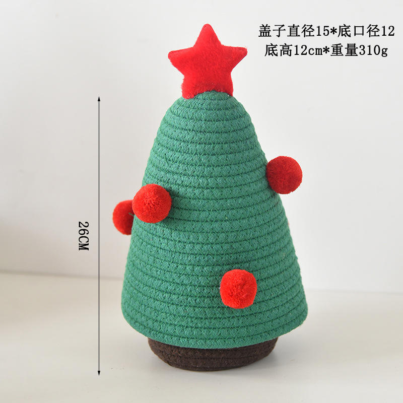 Arbre de Noël pompon vert-rouge