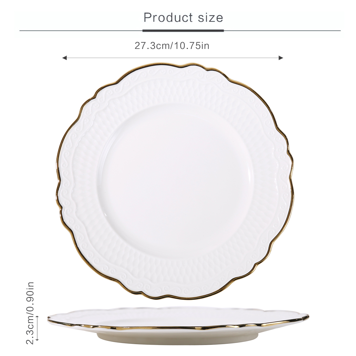 Plato blanco de 10 pulgadas