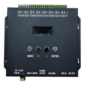 Оффлайн онлайн 8 портов artnet TC 809 TC809 dmx 512 spi цифровой rgb rgbw coloful светодиодный контроллер - Product Image 4