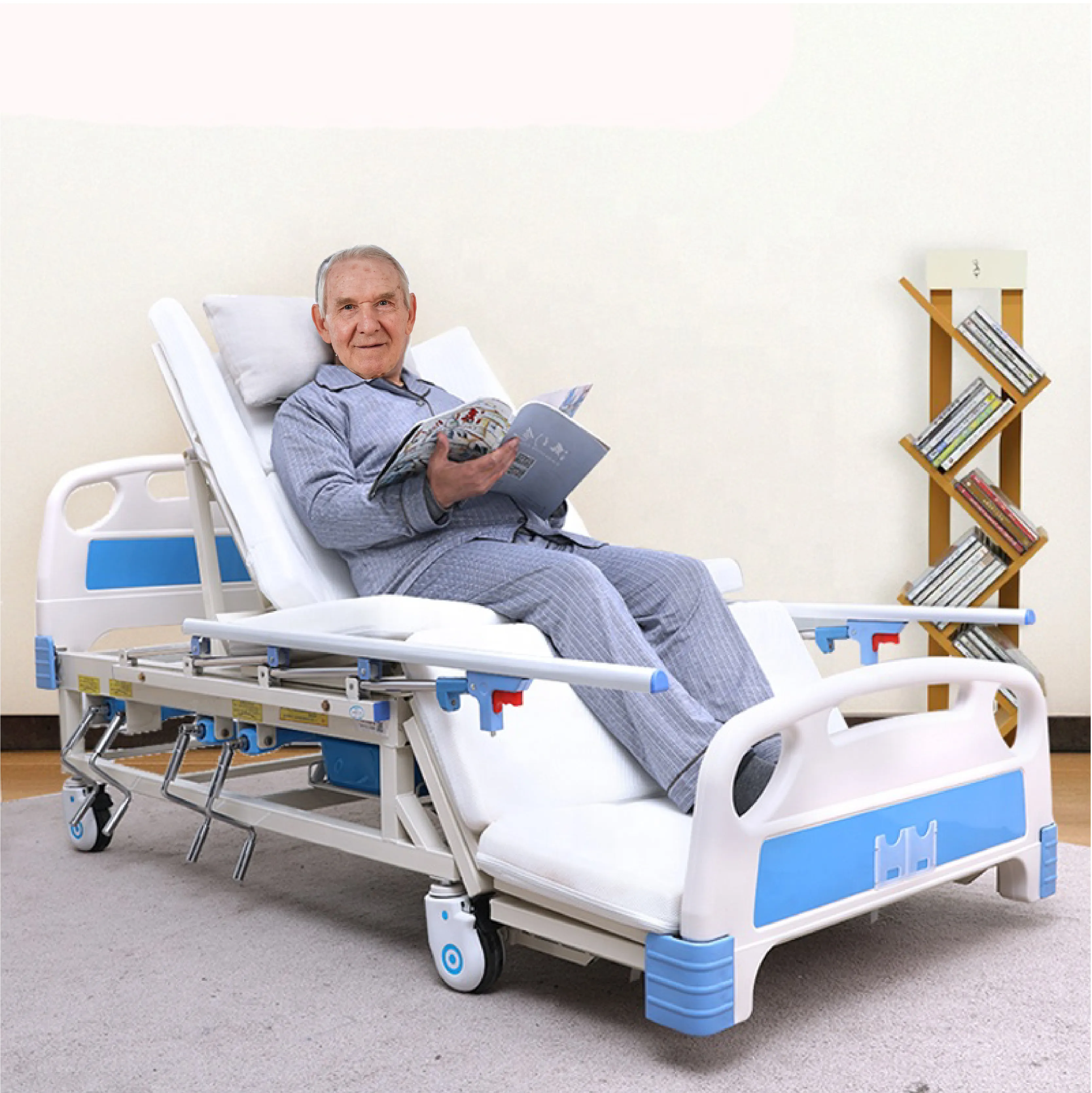 Üreticileri toptan elektrikli tıbbi yatak yaşlı için, el-işletilen çok fonksiyonlu hastane hemşirelik yatakları