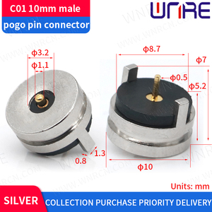 1 Set Magnetic Connector Waterproof Male Female SpringPin Connector Circular 2 Pogo Pin Connector <strong>PCB</strong> Board <strong>Dc</strong> Power <strong>Socket</strong> - Product Image 6