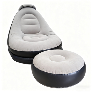 حديث محمول من كلوريد البولي فينيل قابل للنفخ مع قدم كرسي قابل للطي مخصص من المصنع لغرفة المعيشة والتخييم - Product Image 4