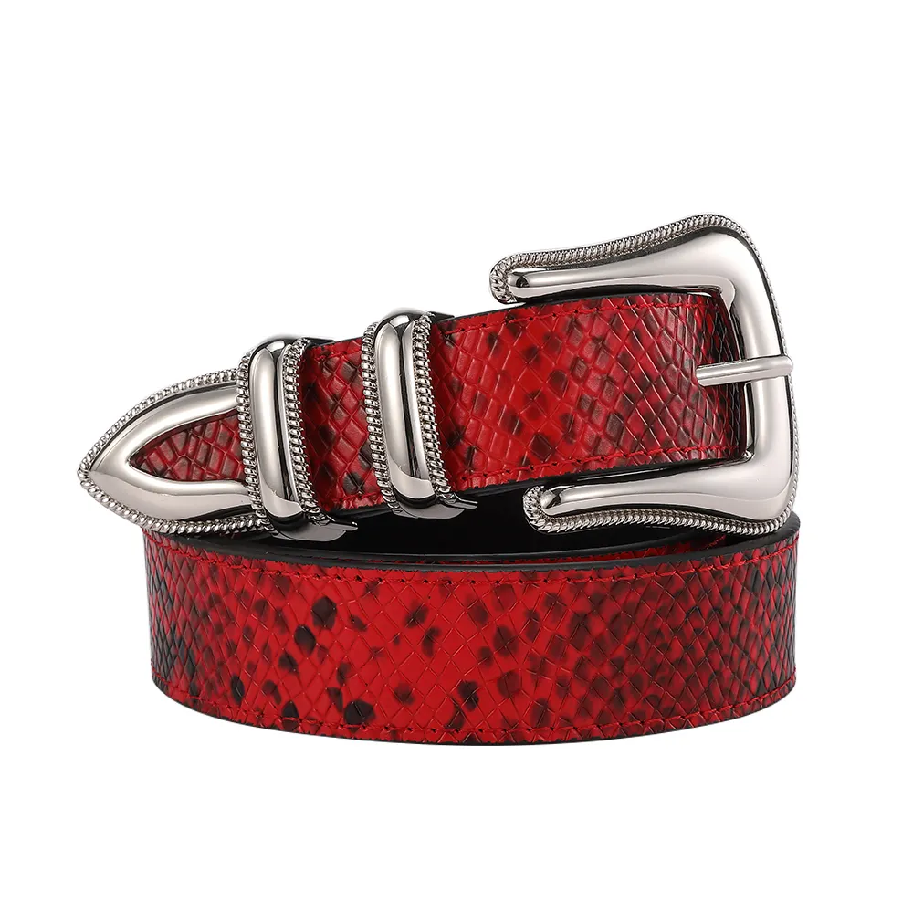 Conception personnalisée de luxe Western Lady Cowboy pleine fleur en alliage de zinc boucle ardillon bracelet en cuir véritable ceinture pour femmes de créateur