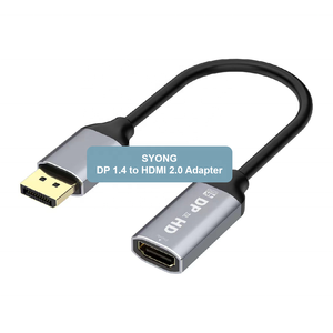 SYONG工厂原始设备制造商4K * 2K DP显示端口1.4公到HDMI 2.0母hembra 0.2m电缆适配器4K DP到HDMI转换器 - Product Image 1