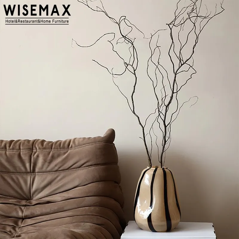 Wisemax tối giản Vòng Bình Hoa Thủy Tinh Sọc Sơn sứ sáng cho phòng khách đồ nội thất trang trí