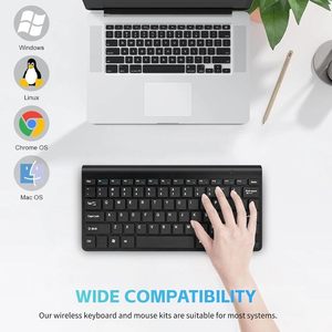 Inalámbrico impermeable ahorro de energía inteligente teclado ratón Kit compacto teclado ratón conjunto para oficina - Product Image 5
