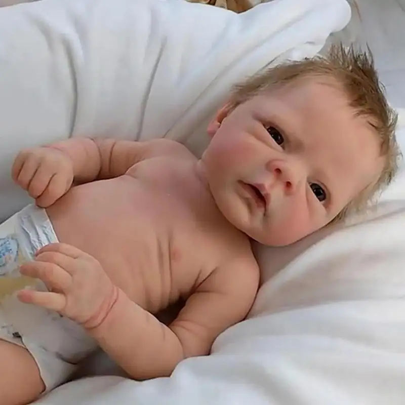 Fabrik Direkt verkauf Simulation Puppe Acryl Augen niedlichen Baby 46cm Baby Wiedergeburt Puppe