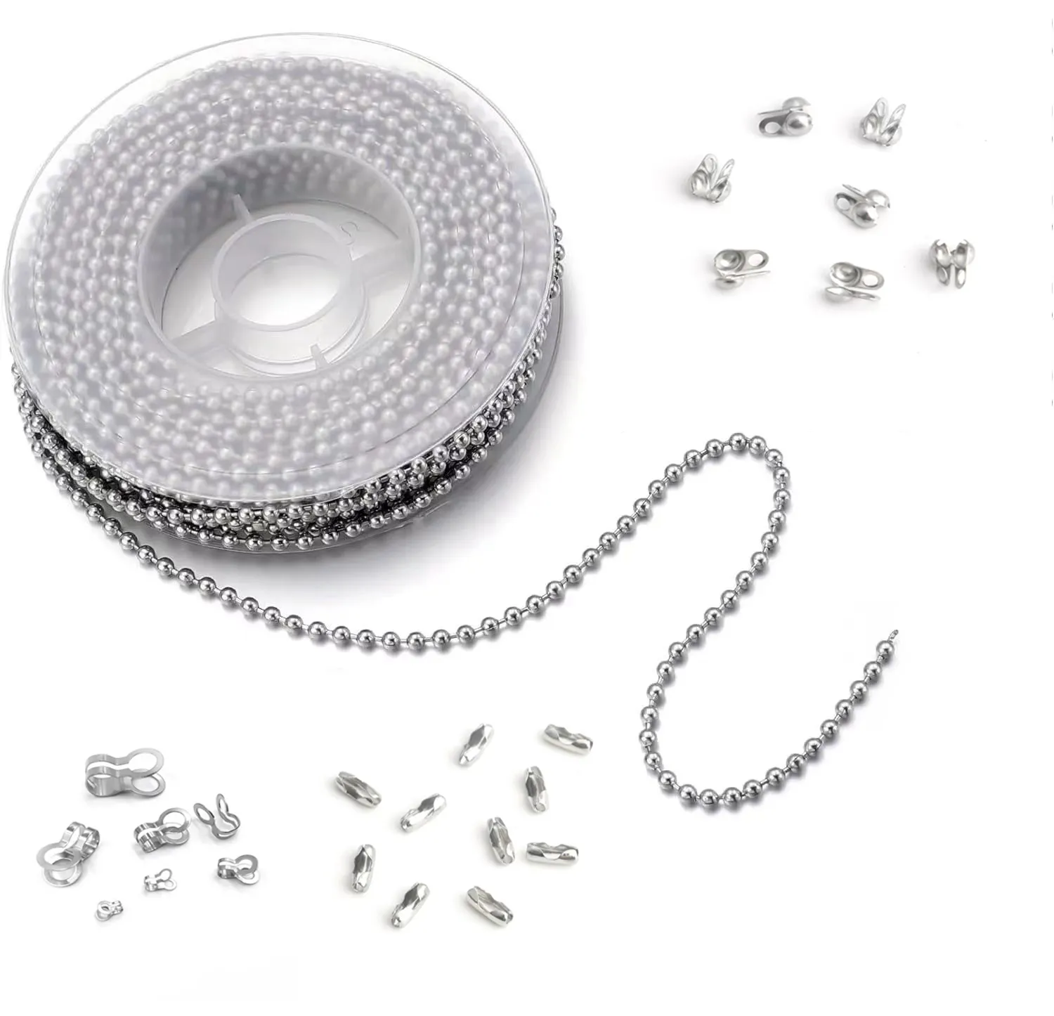 1mm- 8mm in acciaio inossidabile catena di perline in metallo ottone ferro catena regolabile tappo fai da te portachiavi chiusura creazione di gioielli