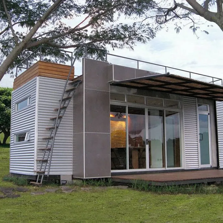 Tiny Huizen Geprefabriceerde 20ft Huizen Container Lage Kosten Geprefabriceerde Home Uitbreidbaar Container Huis