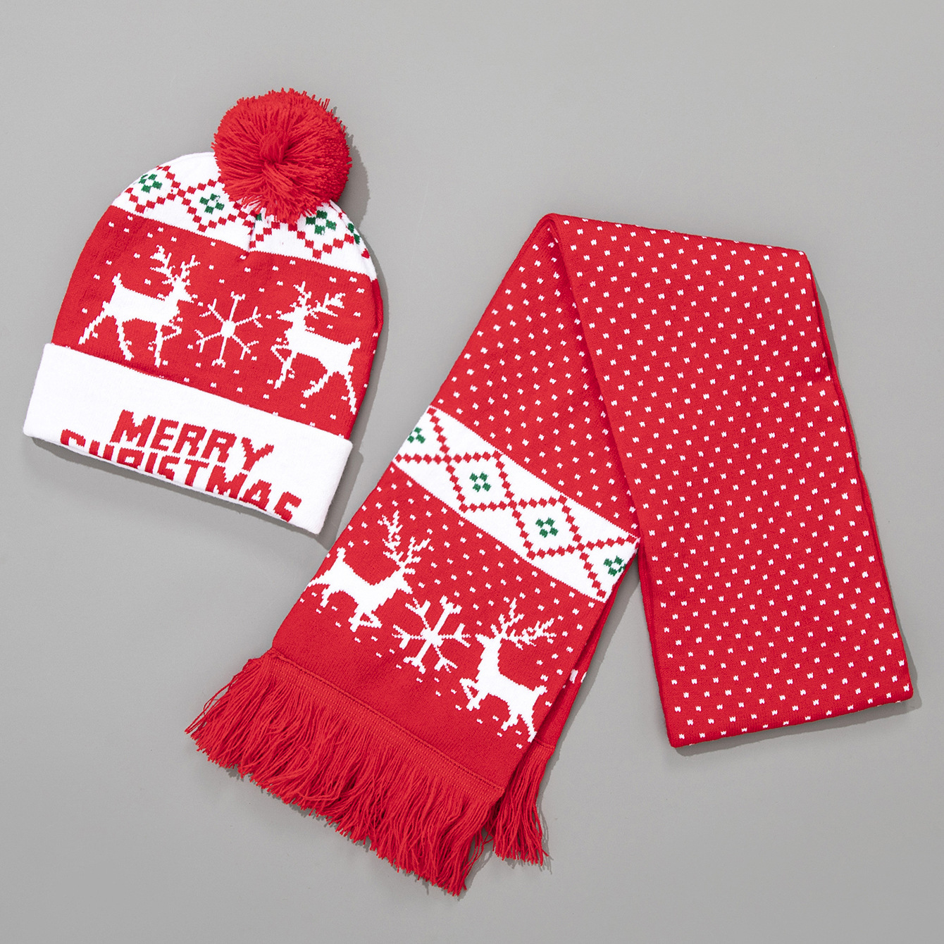 red scarf and hat