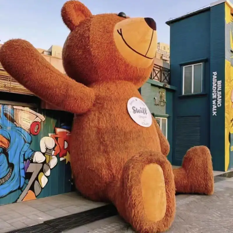 Eventi all'aperto gonfiabili pubblicitari giganti animale cartone animato orso modello gonfiabile personalizzato