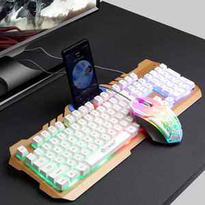 Juego de teclado y ratón de ordenador T21 para interfaz USB con cable de Esports, 104 teclas, tacto mecánico brillante colorido para juegos - Product Image 5