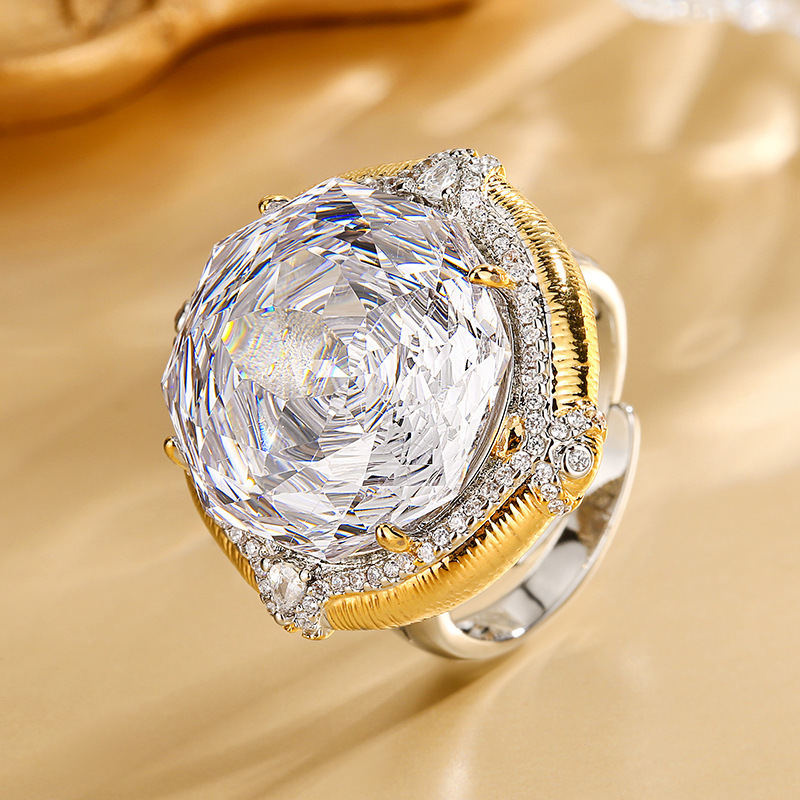 open size White diamond ring