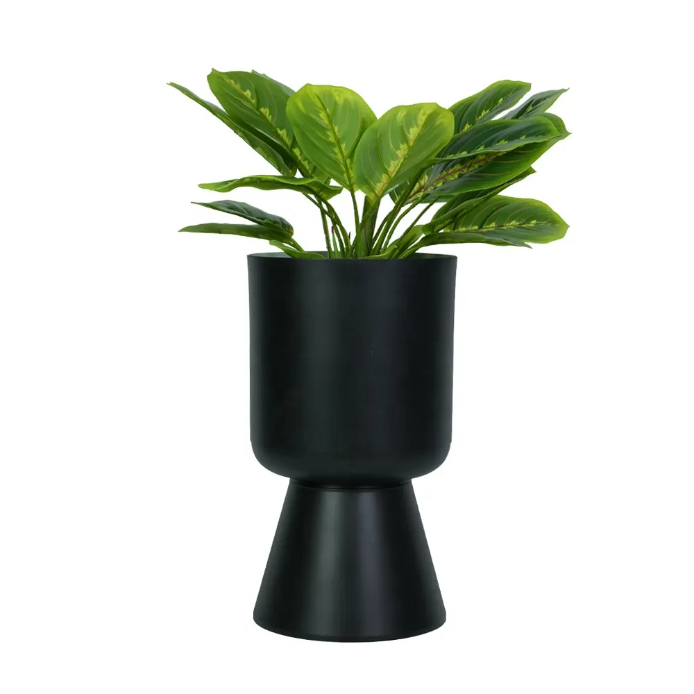 Foryoudecor smart nouveau pot de fleurs en plastique recyclable intérieur extérieur multi-fonctionnel pp pot de fleurs 6 en 1 noir support pour plante