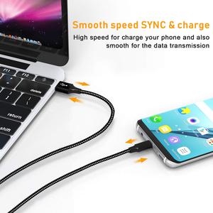 O ODM de nylon trançado <span class=keywords><strong>USB</strong></span> C do OEM cabo móvel personaliza o logotipo com conexão forte
