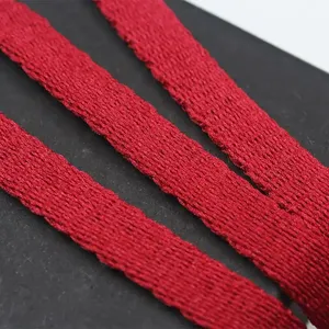 大量库存扁平红色拉绳绳，带定制空白标志硅胶尖端 - Product Image 5