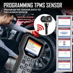 2025 strumento di lettore di codici TPMS CRT5011E supporta la lettura/attivazione/programma/Relearn/Reset 315 sensore TPMS da 433MHz con Test portachiavi