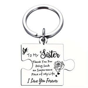 Tùy Chỉnh Chị Keychain Thời Trang Vòng Thép Không Gỉ Ví Phụ Kiện Cao Kẽm Hợp Kim Cá Nhân Biểu Tượng Quà Tặng - Product Image 3