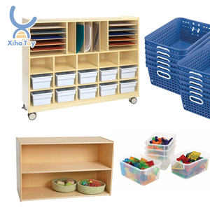 Montessori mẫu giáo gỗ thiết kế kệ tủ daycare đồ nội thất mầm non Toddler Nursery di động đa phần lưu trữ đơn vị - Product Image 1