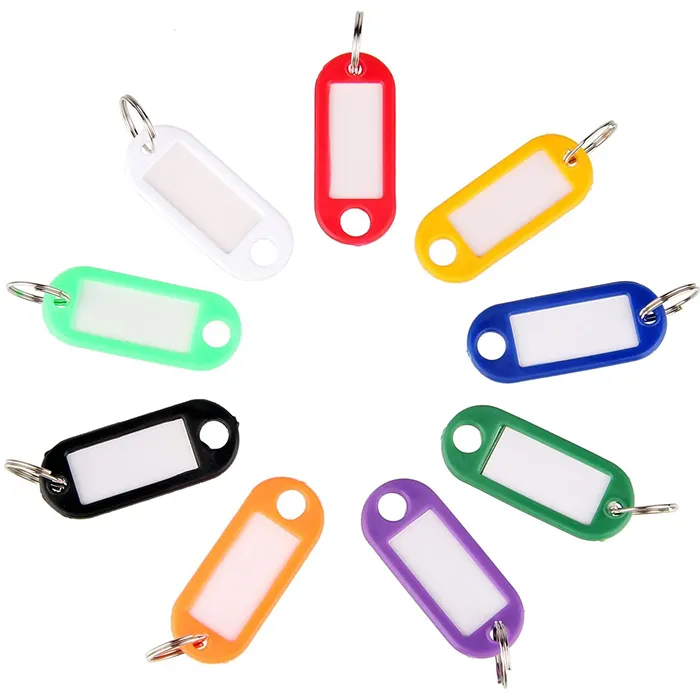 Özel esnek plastik anahtar etiketleri ile etiket penceresi anahtarlık çeşitli renkler anahtarlık