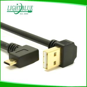 Gold Plated <strong>USB</strong> <strong>2.0</strong> Male to Micro <strong>USB</strong> 5Pin Male 90 Degree Down Angled Charge Data Transfer Extension Cable