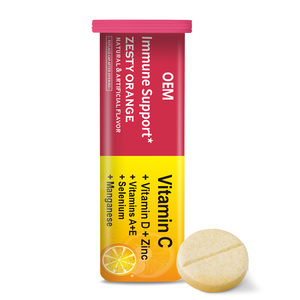 OEM kustom <span class=keywords><strong>Vitamin</strong></span> <span class=keywords><strong>C</strong></span> Effervescent tablet 1000mg dengan D3 seng mangan pribadi Label massal kekebalan tubuh Boost CGMP BRC - Product Image 1