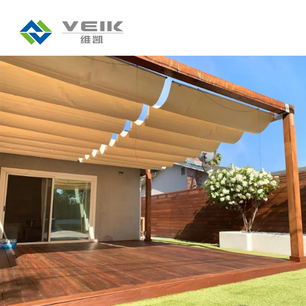 Voile d'ombrage pour Patio extérieur, voile d'ombrage romain, Pergola, canopée, voile d'ombrage ondulé