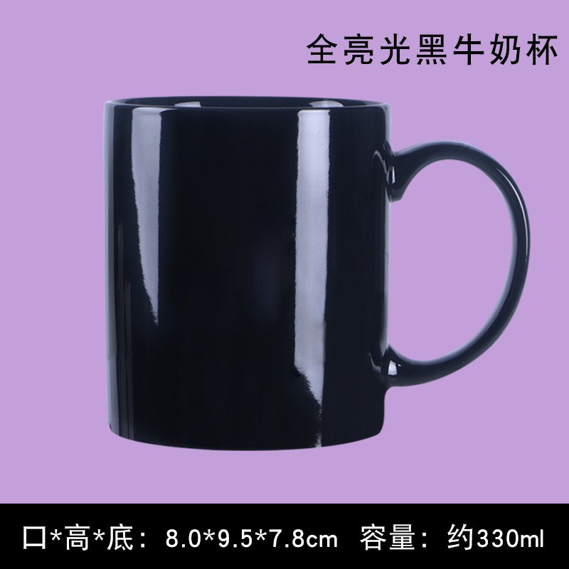 Full gloss black milk cup print
