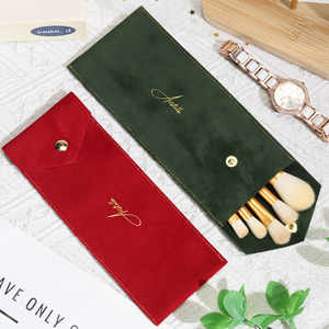 تخفيضات كبيرة OEM شعار مخصص مطبوع وردي جلد مدبوغ مغلف حقيبة ماكياج فرشاة مستحضرات التجميل خواتم مجوهرات سوار تخزين حقيبة الغبار المخملية - Product Image 3