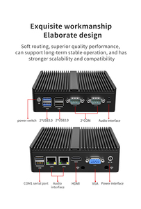 Linux Embedded Cheap win 10 Lüfter loser Industrial 2 Ethernet Dual Lan Port Rs232 Intel Celeron CPU Barebone Mini PC N2840 Minipc - Product Image 3