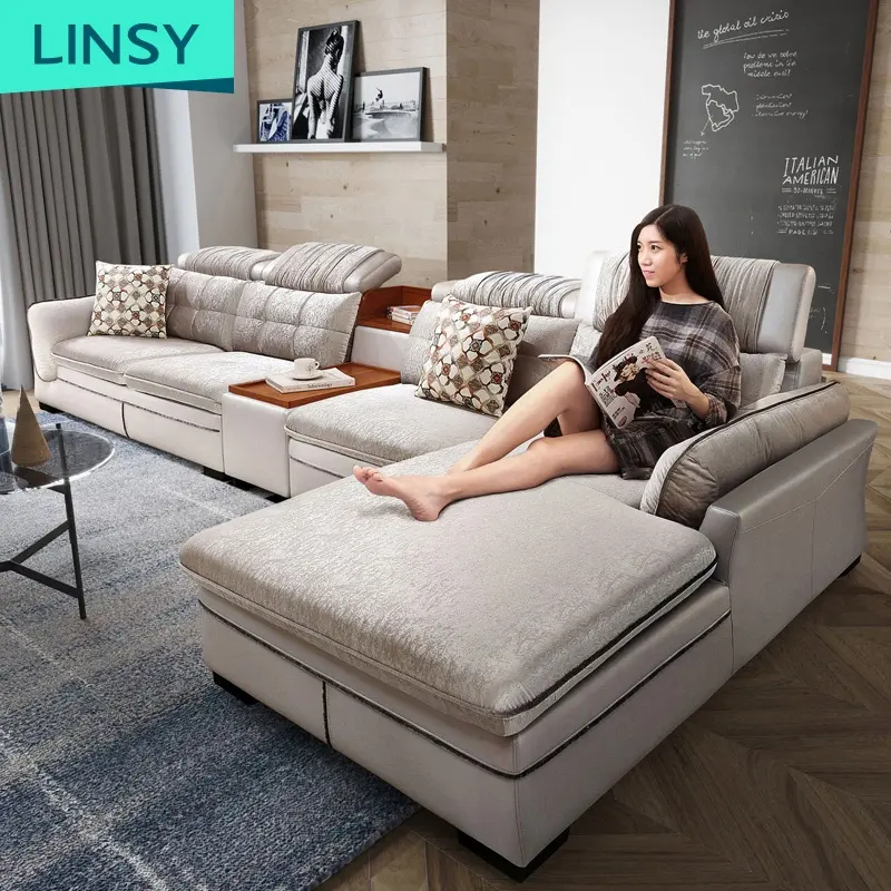 Modern L Shaped Chaise Longue Seater Home Furniture Room Sofa Set