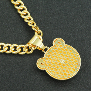 DUYIZHAO ghiacciato Hip Hop grande Stereo bianco nero carino Panda ciondolo Miami cubano collana a maglia per uomo donna regalo